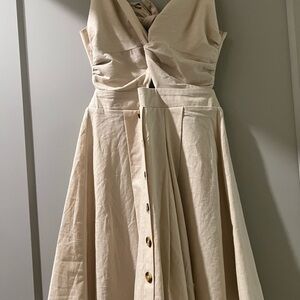 FAVLUX Cream A-Line Wrap Sundress